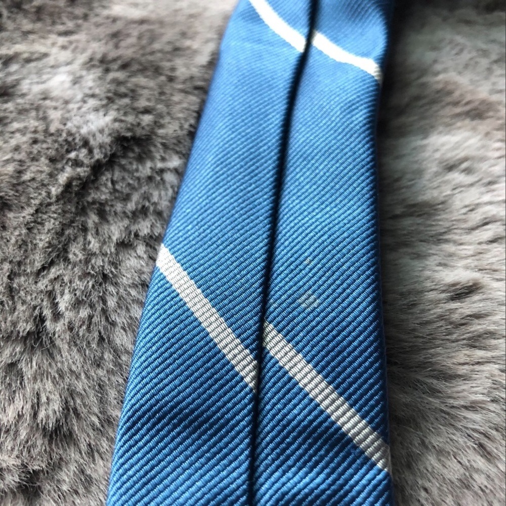 2x Tie Bar Delta Stripe Ties, super skinny, silk - Picture 13 of 15